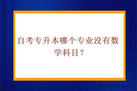 自考專(zhuān)升本哪個(gè)專(zhuān)業(yè)沒(méi)有數學(xué)科目？