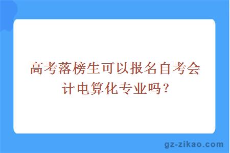 自考會(huì )計電算化