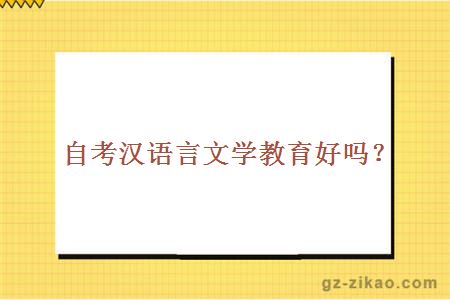 自考漢語(yǔ)言文學(xué)教育好嗎？