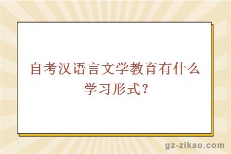 自考漢語(yǔ)言文學(xué)教育有什么學(xué)習形式？