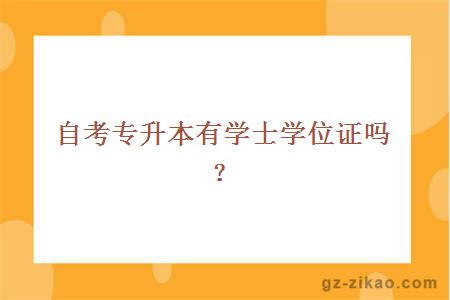自考專(zhuān)升本有學(xué)士學(xué)位證嗎？
