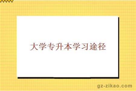 大學(xué)專(zhuān)升本學(xué)習途徑