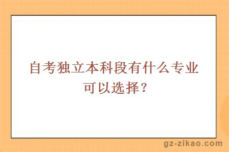 自考獨立本科段