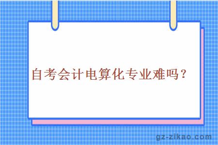自考會(huì )計電算化專(zhuān)業(yè)難嗎？