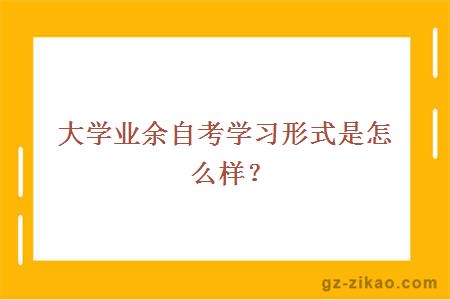 大學(xué)業(yè)余自考學(xué)習形式是怎么樣？