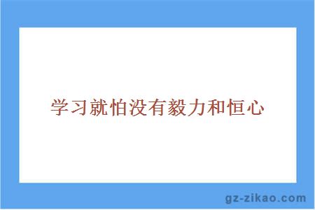 學(xué)習就怕沒(méi)有毅力和恒心