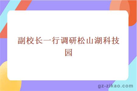 副校長(cháng)一行調研松山湖科技園