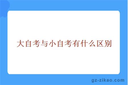 大自考與小自考有什么區別