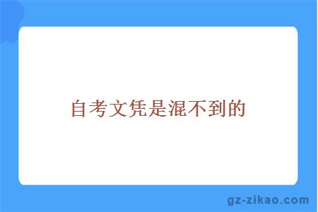 自考文憑是混不到的