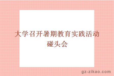 大學(xué)召開(kāi)暑期教育實(shí)踐活動(dòng)碰頭會(huì )