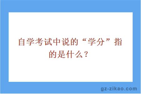 自學(xué)考試中說(shuō)的“學(xué)分”指的是什么？