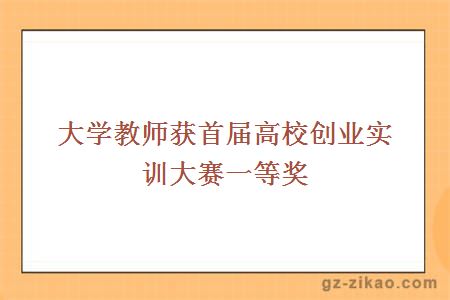 大學(xué)教師獲首屆高校創(chuàng  )業(yè)實(shí)訓大賽一等獎