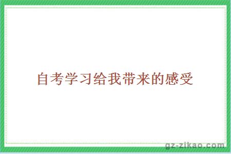 自考學(xué)習給我帶來(lái)的感受