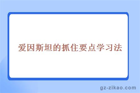 愛(ài)因斯坦的抓住要點(diǎn)學(xué)習法