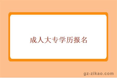 成人大專(zhuān)學(xué)歷報名