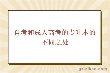 自考和成人高考的專(zhuān)升本的不同之處