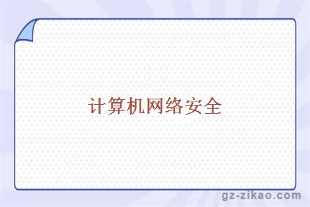 計算機網(wǎng)絡(luò )安全