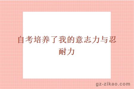 自考經(jīng)驗