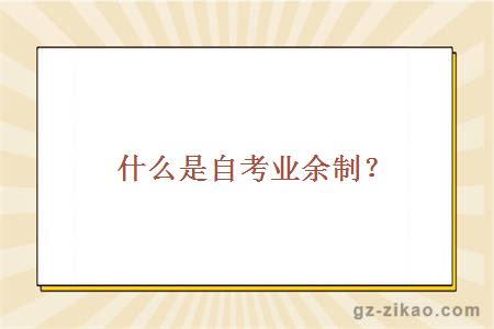 什么是自考業(yè)余制？