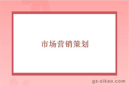 市場(chǎng)營(yíng)銷(xiāo)策劃
