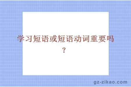 學(xué)習短語(yǔ)或短語(yǔ)動(dòng)詞重要嗎？