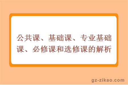 公共課、基礎課、專(zhuān)業(yè)基礎課、必修課和選修課的解析