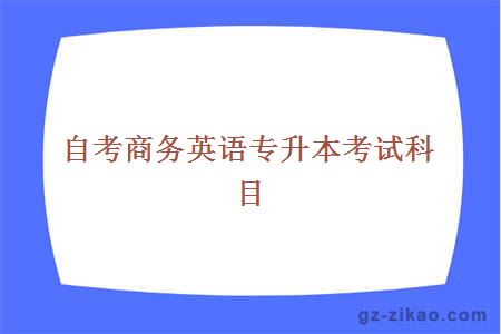 自考商務(wù)英語(yǔ)專(zhuān)升本考試科目