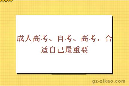成人高考、自考、高考，合適自己最重要