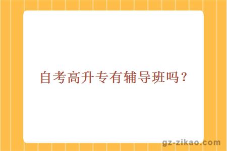 自考高升專(zhuān)有輔導班嗎？