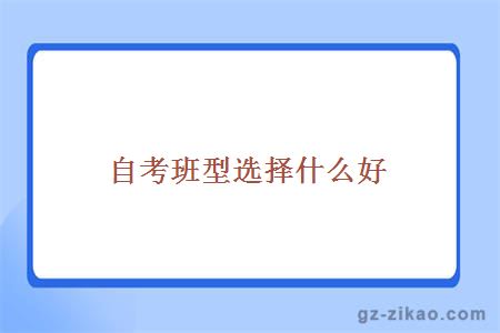 自考班型選擇