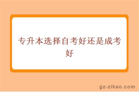專(zhuān)升本自考還是成考