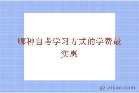 哪種自考學(xué)習方式的學(xué)費最實(shí)惠