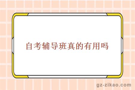 自考輔導班真的有用嗎