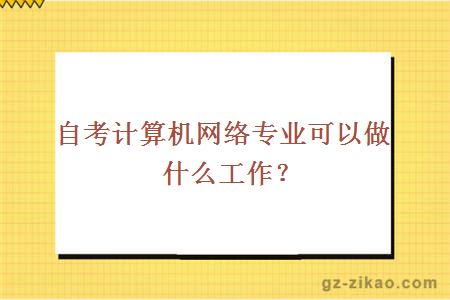 自考計算機網(wǎng)絡(luò )專(zhuān)業(yè)可以做什么工作？