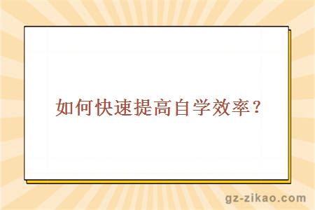 提升自學(xué)效率