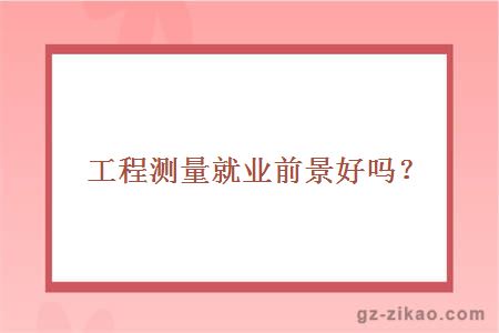 工程測量就業(yè)前景好嗎？