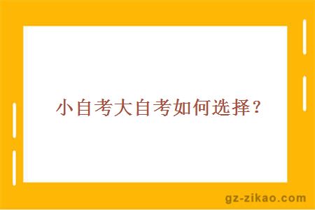 小自考大自考如何選擇？