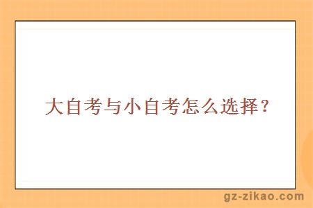 大自考與小自考怎么選擇？