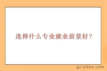 什么專(zhuān)業(yè)就業(yè)前景好