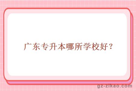 廣東專(zhuān)升本學(xué)校