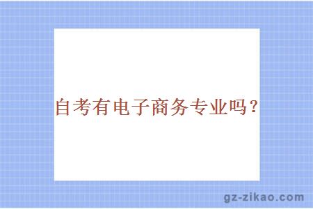 自考有電子商務(wù)專(zhuān)業(yè)嗎？