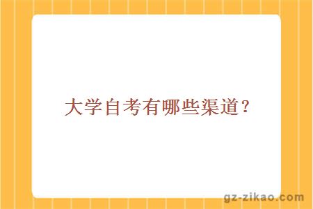 大學(xué)自考有哪些渠道？