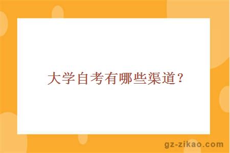 大學(xué)自考渠道