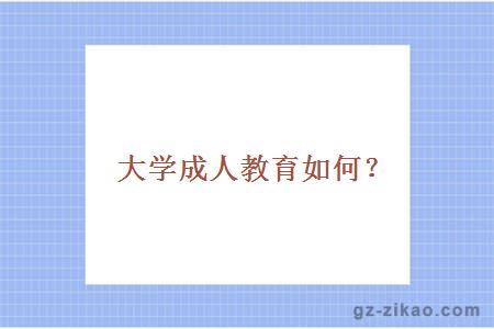 大學(xué)成人教育如何？