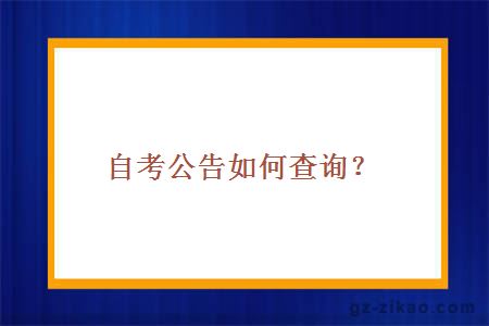 自考公告查詢(xún)