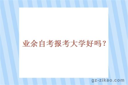 業(yè)余自考報考大學(xué)好嗎？