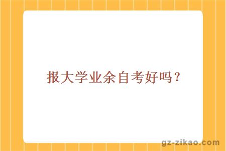 報大學(xué)業(yè)余自考好嗎？