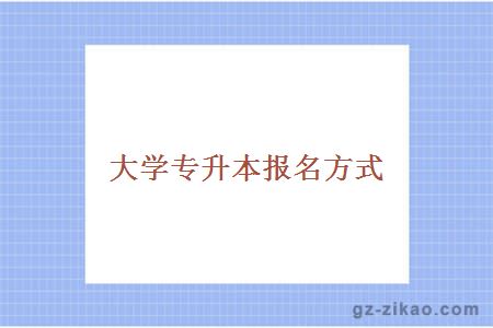 大學(xué)專(zhuān)升本報名方式