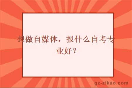 自媒體自考專(zhuān)業(yè)