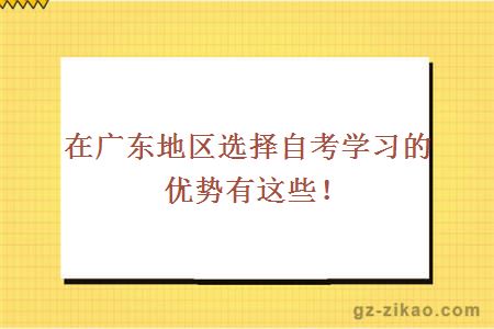 在廣東地區選擇自考學(xué)習的優(yōu)勢有這些！